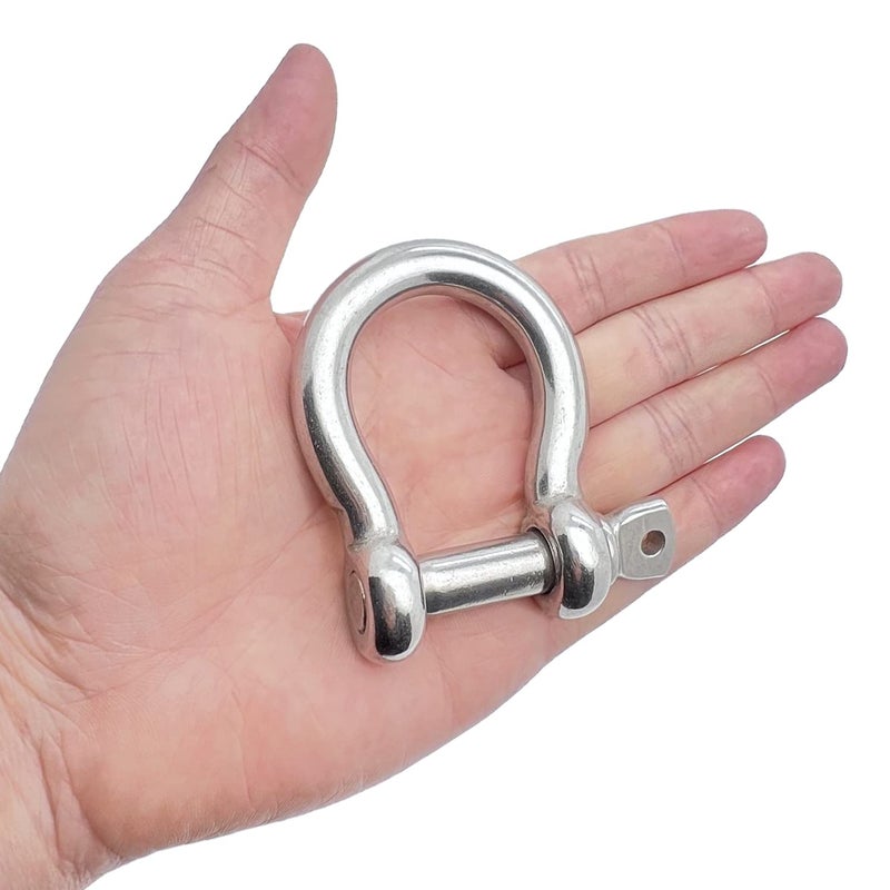 MYYZMY 2 Pcs 1/2 Inch Screw Pin Anchor Shackle, 304 Stainless Steel Shackles for Chains Wirerope, 12 mm - Image 3
